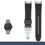 Metallist Otsal&uuml;li Kaardus Ots Fluoro-kummirihmaga 20mm Veekindel Kiirvabastusega K&auml;ev&otilde;ru Sobib 39mm Tudor Black Bay GMT-le 20mm-width h&otilde;be