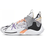 Jordan Why Not Zer0.2 SE GS Mid top Children's Basketball Shoes Gray Orange Teenagers CK0494-101 36.5 gray
