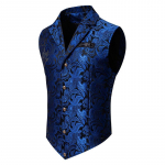 Meeste Paisley Viktoriaanlik Vest Steampunk V&ouml;&ouml;tkleit Kitsa L&otilde;ikega Liibuv Krae Ametlik Vabaaja Retro Elegantne Kohandatud S