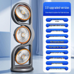 ZISIZ Kolmepealine USB-laetav laeventilaator