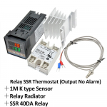 REX-C100 Digitaalne PID LCD Relee Tahkis-termostaat Temperatuuriregulaator Temp K-t&uuml;&uuml;pi termopaariga Jahutusradiaatoriga