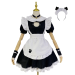 Kassipoeg avatud rinnaga teenrit&uuml;druku riietus - Armas Lolita kassit&uuml;druk Anime stiil XXXL must