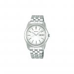 SEIKO SELECTION 30 meetrit veekindel vabaaja kvarts terasrihmaga meeste k&auml;ekell valge sihverplaat SCXC007 valge