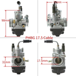 PHBG Dellorto 17,5 mm 19,5 mm 21 mm AS/AD 2-4-taktiline Roller Mopeed 50 cm&sup3; 70 cm&sup3; 90 cm&sup3; Mootor Mootorratas V&otilde;idus&otilde;idu Karburaator Carb AD-17.5mm