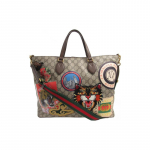 Gucci k&auml;ekott GG SUPERME tr&uuml;kitud tikkpiste vana lilleline kogu pind tr&uuml;kitud l&otilde;uendi lapp messenger kott kott kott ostukott pruun