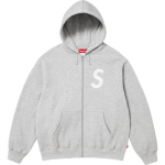 Supreme S logoga lukuga kapuutsiga dressipluus (25FW) Heather Grey M white