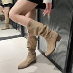 Uued Populaarsed Retro Stiilis Klapp-n&ouml;&ouml;biga Naiste P&otilde;lvp&uuml;ksid Terava Ninaga Ruudukujulise Kontsaga Vabaaja Naiste Kingad Zapatos De Mujer 35 aprikoosi