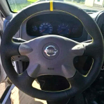 yxkpz10 kohandatud DIY t&auml;iskattega rooliratta kate tarvik Nissan navara d22 1999 2000 2001 Almera N16 X-Trail Samsung SM3 jaoks
