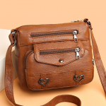 Yogodlns Vintage k&otilde;rge kvaliteediga PU-nahast &otilde;lakott Naiste suure mahutavusega messenger-kott Luksusliku disainiga reisi-ema k&auml;ekotid 22x13x19cm pruun