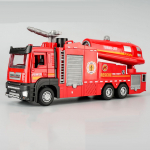 1:32 Legeerist Mudelm&auml;nguasi Pihustiga Tulekustutusauto Autod Metallist Valatud Vett Pihustav Ehitusmasin Uksed Avanevad Heli Valgus Poiste Kingitused punane