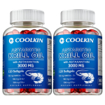 COOLKIN - 3000mg Antarktika krilli&otilde;li kapslid - S&uuml;dame, aju, liigeste tervisele 120*2
