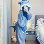 S&uuml;gis Talv Multifilm Armas Haiskala Naiste Kapuutsiga &Ouml;&ouml;s&auml;rk Cosplay Pijama Kombinesoon Naiste J&otilde;ulupidu Koduriided XS sinine