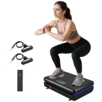 Vibratsiooniplatvorm 120 intensiivsustaseme, 5 eelseadistatud programmi, LED-valgustuse, vastupanukummide ja libisemisvastase pinnaga 48 x 32 x 13 cm must