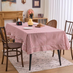 Prantsuse Retro Puuvillane Linane Triibuline Laudlina Tolmukindel Kortsukindel Volangidega Lauakate K&ouml;&ouml;gi S&ouml;&ouml;gilaua Kaunistuseks 140x140cm