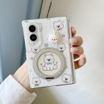 Kawaii Joonisfilmikoer Magnetiline Telefonikate Samsung Galaxy Z Fold 8 Z Fold8 jaoks K&otilde;va Kate Jalatugiga K&auml;epael Korea Armsad Katted Galaxy Z Fold 8 gray