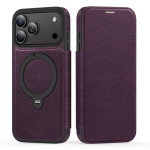 Magnetiline Klappnahast &Uuml;mbris Case iPhone 17 Pro Max Air 16 15 14 13 12 11 jaoks Traadita Laadimine 360-kraadine P&ouml;&ouml;ratav Jalg with Bracket&iphone 11 lilla