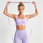 Naiste 2-osaline pits&auml;&auml;rega joogakomplekt Racerback polsterdatud spordirinnahoidja K&otilde;rge v&ouml;&ouml;kohaga lainelised retuusid J&otilde;usaal Pilates Fitness treeningkost&uuml;&uuml;m Streetwear XS lilla