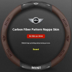 Mini Cooper S JOHN COOPER WORKS Clubman Countryman JCW F55 F56 R60 R59 S&uuml;sinikkiust Nahast Auto Roolikate Lisatarvikud arbuusipunane v&auml;rv