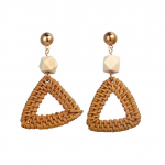 5 Disain k&auml;sitsi valmistatud kandiline rotangist punutud ripats, rippuvad k&otilde;rvar&otilde;ngad, &otilde;&otilde;nsad avaldused naiste peokink