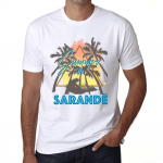 Meeste vintage T-s&auml;rk Graafiline T-s&auml;rk Suvine kolmnurk Sarand&euml; Valge XS valge