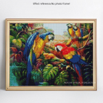5D DIY Mosaic Papagoi Teemantmaali Loomade T&auml;ielik &uuml;mmargune Kodukaunistuspilt 20X30CM