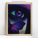 Teemantmaaling Liblikad naiste silmad Rhinestone Mosaiic teemanttikandid 20X30CM