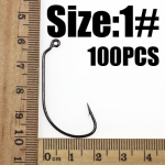 100 tk Worm Jig Hook Pehmest plastist &otilde;ngekonksud hulgim&uuml;&uuml;k Suurus 1 1/0 2/0 3/0 4/0 5/0 #1
