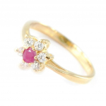 Granaat  Crystal Flower  kullatud s&otilde;rmus 50 punane