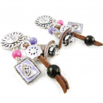 Les Tr&eacute;sors De Lily [H4433] - Boucles Cr&eacute;ateur 'Mexico' rose violet lilla