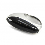 Bague acier 'Chor&eacute;graphie' noir argent&eacute; 50 must