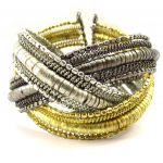 Les Tr&eacute;sors De Lily [K4175] - Bracelet cr&eacute;ateur 'Katmandou' 3 tons kuld