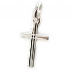 Altesse [L2982] - Pendentif argent 'Croix' argent&eacute; (rhodi&eacute;) - 16x10 mm h&otilde;be