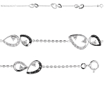 Altesse [M1186] - Bracelet Argent 'Scarlett' noir blanc must