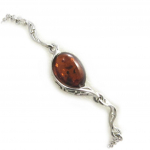 Les Tr&eacute;sors De Lily [N2296] - Bracelet Argent 'Inspiration' ambre cognac (rhodi&eacute;) - 12x8 mm pruun