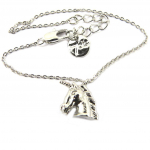 7bis [P8246] - Bracelet artisanal 'Licorne My Unicorn' argent&eacute; - 12x10 mm h&otilde;be