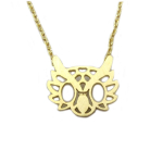 7bis [Q6174] - K&auml;sitsi valmistatud kullast kaelakee  Owl  - 12x11 mm kuld