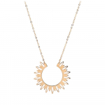 Les Tr&eacute;sors De Lily [Q8629] - Collier cr&eacute;ateur acier 'Cl&eacute;opatra' blanc dor&eacute; - 30 mm (soleil) valge