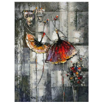 5D Mosaiik Teemantmaal Ristpistes Abstraktne Baleriini Naine Teemanttikandid 20X30CM