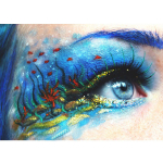 Blue Beauty Eye 5D Diy Teemantmaaling Stitch Cross Full Diamond Tikand 20X30CM