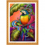 Hiina v&auml;rvilised papagoi seinamaalid Teemantlindude helmed 5D Kunst Loomade &uuml;marad puurid Teemantmaalid 20X30CM