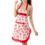 Naiste lilleline Bowknot veekindel k&ouml;&ouml;k restoran toiduvalmistamiseks taskukleit p&otilde;ll punane