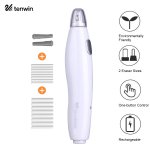 Tenwini elektriline kustutuskummide komplekt koos 16 t&auml;idisega laetava pliiatsi kustutuskummiga &uuml;he nupuvajutusega valge