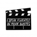 Talos Creative Movie Clapboard Enamel Pross Pin Unisex Denim Jope krae m&auml;rk must