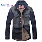 Cozy Up Denim s&auml;rk Meeste puuvillane &otilde;huke pikkade varrukatega kaubois&auml;rk Stiilne pesu &otilde;hukesed topid XXXL helesinine v&auml;rv
