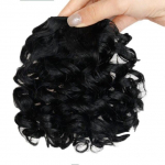 XINRAN naiste lokkis v&otilde;ltsitud tukk juukseklamber Naturaalne s&uuml;nteetiline must pruun juuksepikendust&uuml;kk naturaalsetele juustele tukk Juuste pikendamine