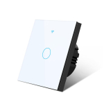 ELi standardne Tuya Smart Life WIFI seinal&uuml;liti 1/2/3 Gang 1 Way 220V klaaspaneeli puutel&uuml;liti H&auml;&auml;ljuhtimise nutil&uuml;liti t&ouml;&ouml;tab Alexa Google Home'iga 1 Gang valge