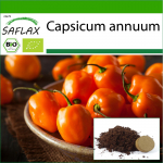 SAFLAX - Orgaaniline - Kuum t&scaron;illipipar - Habanero apelsin - 20 seemet - Potisubstraadiga paremaks kasvatamiseks - Capsicum annuum