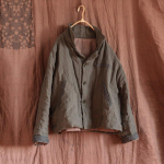 Johnature naiste lahtine vabaaja linane mantel, voodipesu krae, pikkade varrukatega &uuml;hev&auml;rvilised mantlid, kevadn&ouml;&ouml;biga lapilised riided One Size tumeroheline v&auml;rv