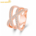 SACE GEMS Klassikaline rist vasesulamist tsirkoon Nimetiss&otilde;rm S&otilde;rmus Naiste Ehted Pulmalubadus Peokink avatud 6