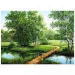 DIY 3D Teemantmaal Maastiku Tikand Ristk&auml;sit&ouml;&ouml; Kodukaunistus Full Round 20x25CM